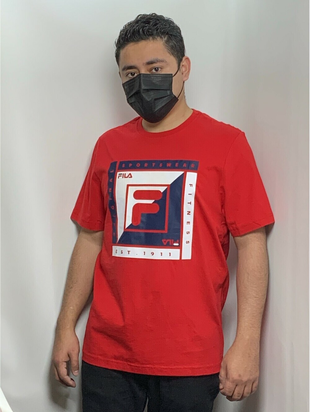 Men's Fila Red | White Signature Short Sleeve Tee Shirt